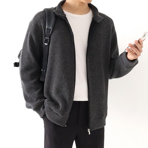 당일발송 로컨 골지 차이나 니트 집업 가디건 빅사이즈 ZZBCD022