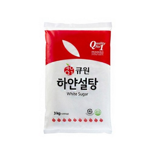큐원 하얀 설탕 3kg 1개 – 화이트 달콤한 맛!