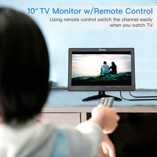 가성비 모니터 보조 호환 Eyoyo Mini TV Monitor 10 인치 IPS HDMI 1024x600 LCD (VGA AV USB Remote Control