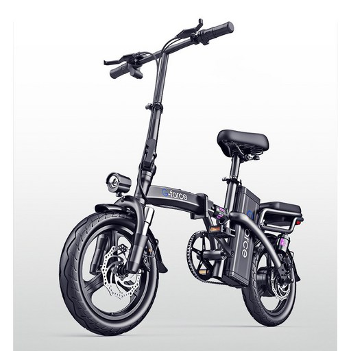 NUDGE 전기 자전거 지포스 전동 접이식 배달 pas 2인용 전기자전거, 보급형검정색