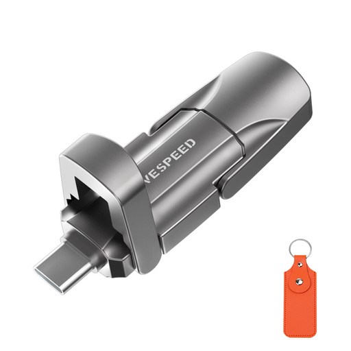 MOVESPEED YVP 1090MBs USB 3.2 Gen2 C타입 플래시 드라이브 듀얼 인터페이스 외장SSD, 금속 재질, 회색, 1TB
