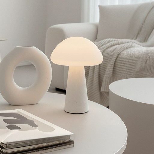 르엘 머쉬라이트 무선 LED 침실 조명 수면등 무드등, 화이트