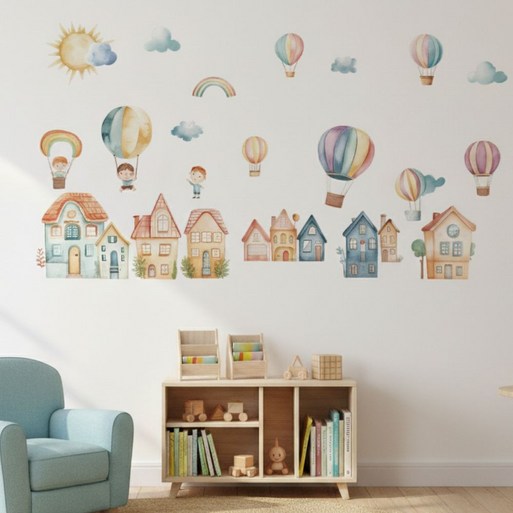 에쎄치 포인트 스티커 집 꾸미기 데코 인테리어, 하늘을 나는 작은 탐험가들