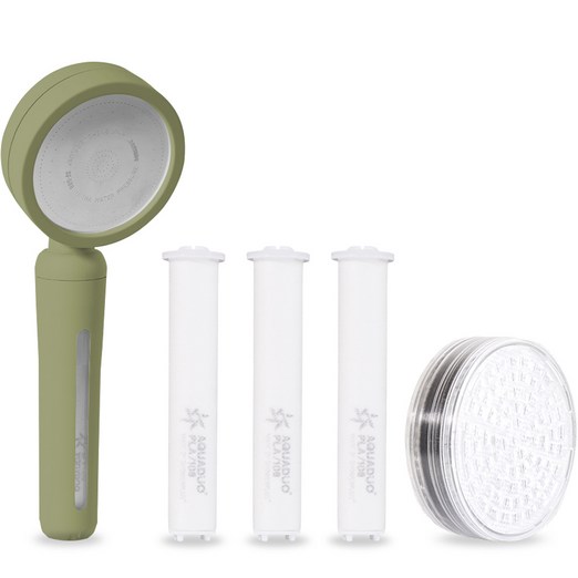 아쿠아듀오 블라썸 샤워기  PLA 필터 3p  2차 ACF헤드 필터 세트, 1개, 올리브