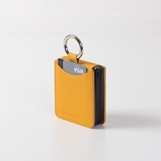 진렌체 플레토 파스텔 천연 소가죽 토고 갤럭시 Z플립 카드 케이스