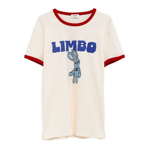 셀린느 래빗 프린트 골지 티셔츠