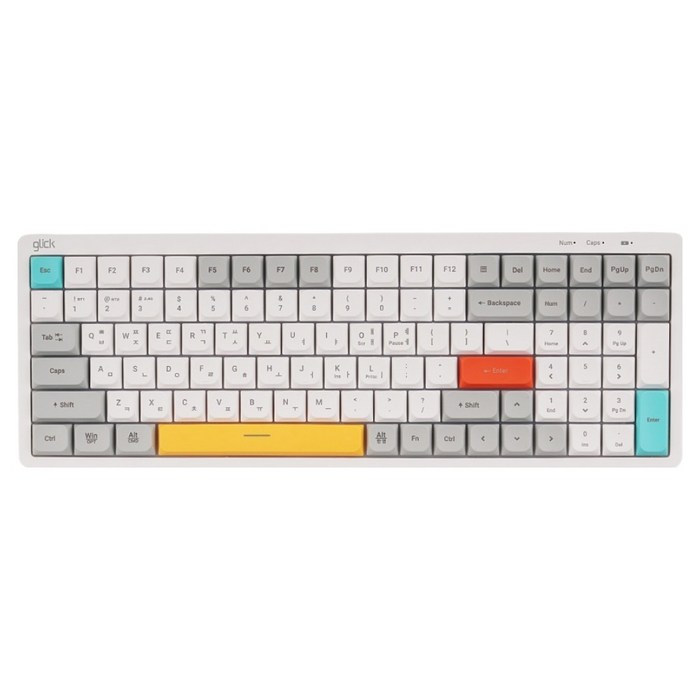 지클릭커 오피스프로 사일런스L 로우프로파일 100키 무소음 블루투스 무선 멤브레인 키보드
