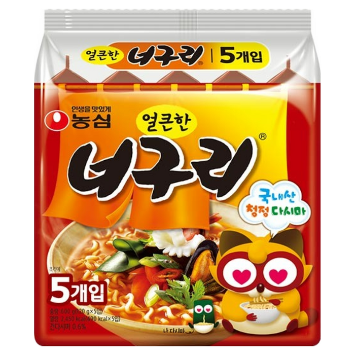 농심 너구리 얼큰한맛 120g 5개입 우동 라면