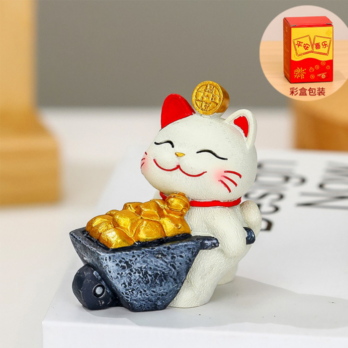 머니드림 돈들어오는 마네키네코 재물 인테리어소품 황금 돈나무 복고양이 장식 개업 집들이 명절선물