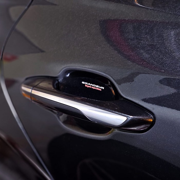 비브랜드와이앤유레터링 인쇄 차 손잡이 투명 도어컵 데칼스티커 랩핑 보호필름 용품 더뉴그랜저 호환