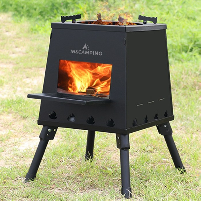 인앤캠핑 캠핑 화로대 불멍 화로대 캠핑용 접이식 화로대  휴대용 가방, 1개