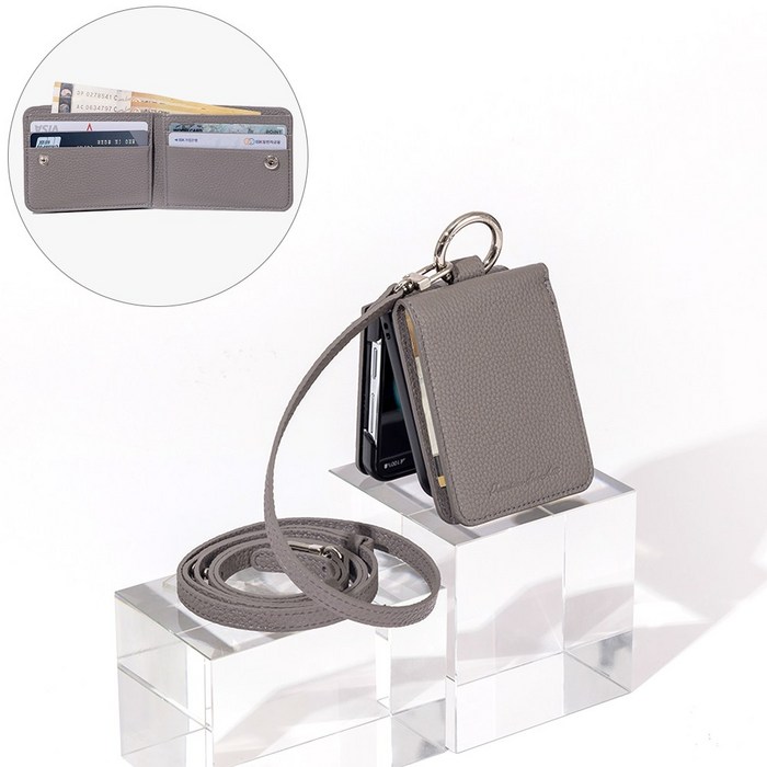 본아띠 다빈치 천연소가죽 토고 지갑형 갤럭시 Z플립4 F721N 전용 케이스