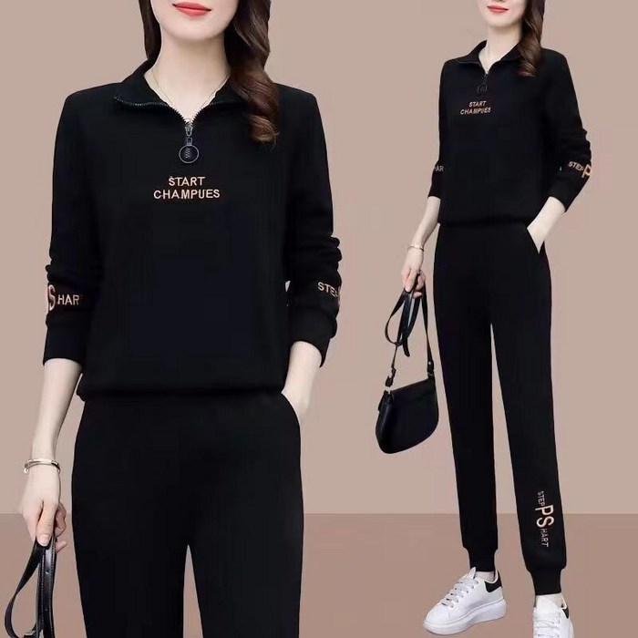 SALENEW 봄철 여성트레이닝복 세트 운동 집업 트랙탑 세미와이드 투피스 고품질원단