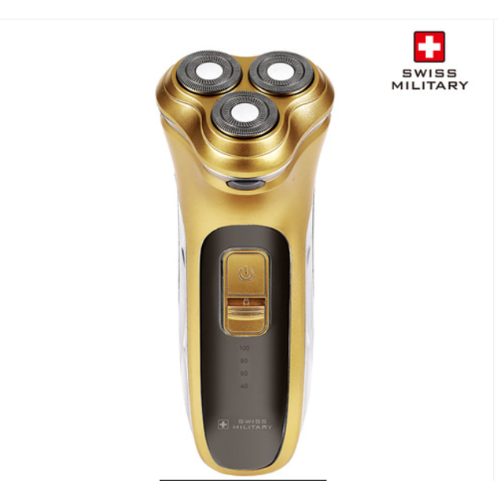 스위스밀리터리 미라스 3중날 충전식 프리미엄 골드 전기 면도기 SMSW900