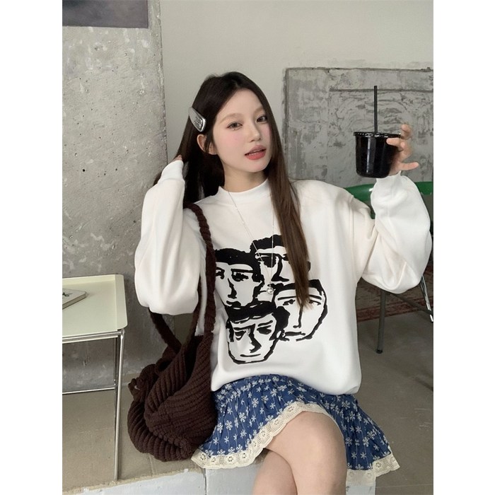 아메리칸 빈티지 인디고 긴팔 라운드 맨투맨