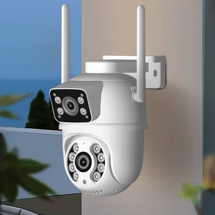 듀얼 카메라 실내외 겸용 CCTV 1080p고화소 홈캠 주차장 마당 보안 카메라