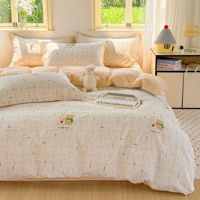 부드러운 순면 이불커버 단품 고밀도 워싱 양면커버 침구 사계절용 싱글슈퍼싱글더블퀸킹라지킹