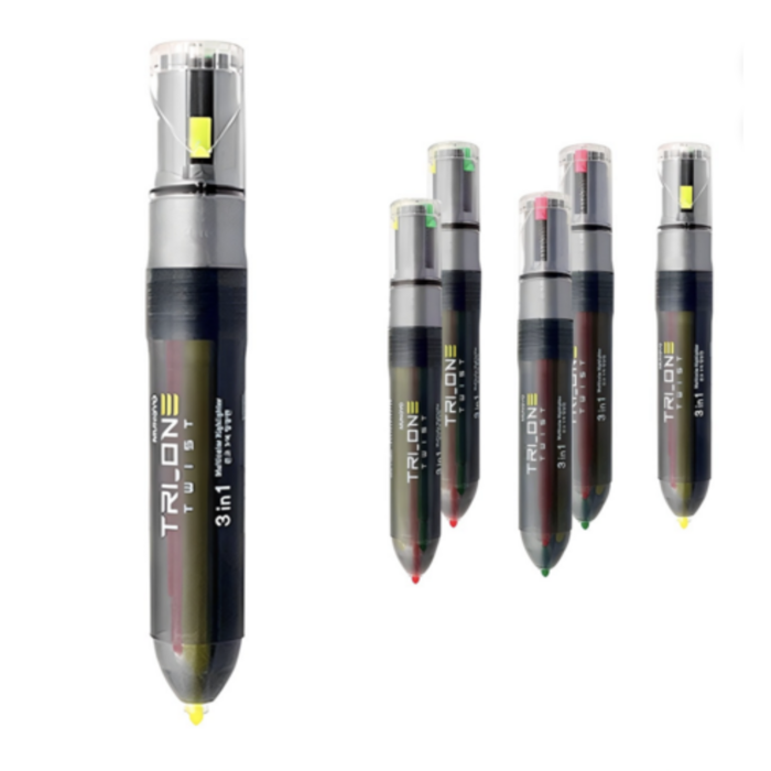 문교 3색 형광펜, 형광노랑 형광분홍형광연두3색, 6개