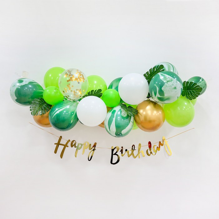 파티공구 구름 생일 가랜드 풍선 세트, 그린톤, 1세트