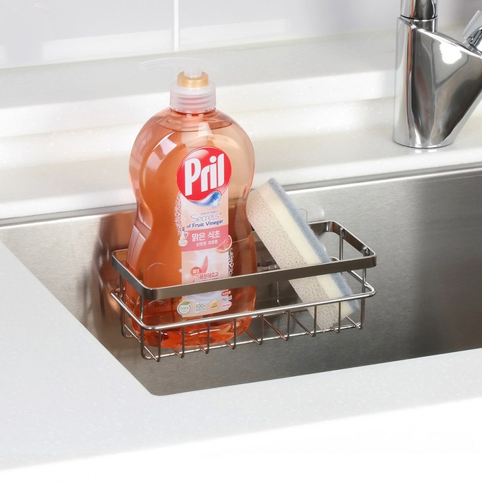 스파이더락 무타공 스마트접착 수세미 세제선반