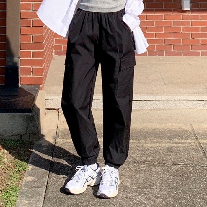 토마토팩토리 여성용 아노락 카고 밴딩 조거팬츠