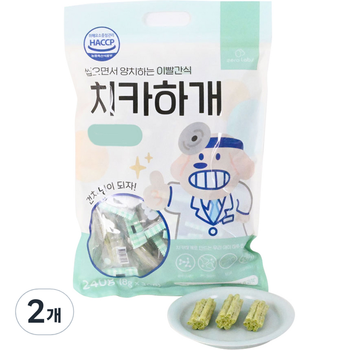 제로랩스 치카하개 강아지 덴탈껌, 관절건강, 240g, 2개