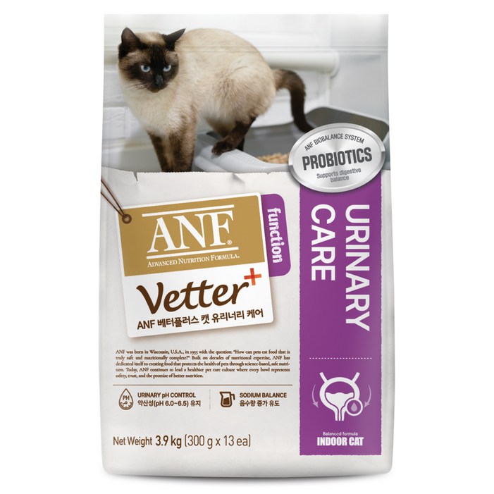 ANF 베터플러스 고양이 기능성 사료, 유리너리장건강, 3.9kg, 1개