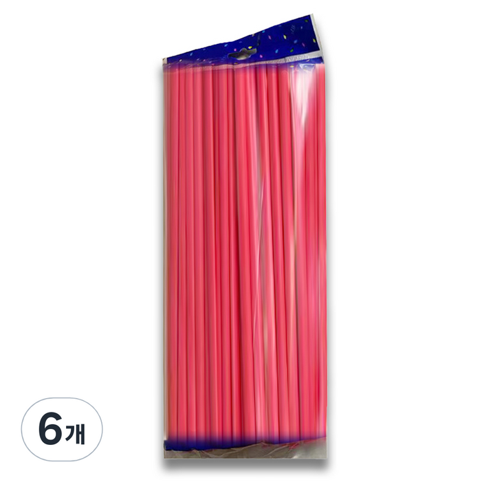 마다꾸미 요술 매직 파티 막대풍선 100p, 파스텔레드, 6개