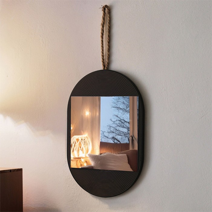 맙소샵 뷰티오브제 유니크 인테리어 벽거울 타원 HR2598