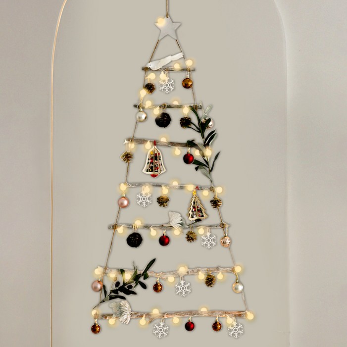 홈트너 크리스마스 벽장식 아델리 LED 전구 벽트리