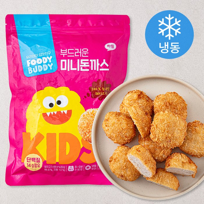 푸디버디 부드러운 미니돈까스 냉동, 480g, 1개
