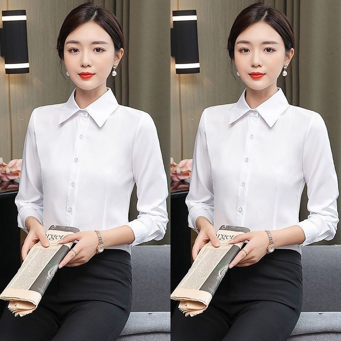 11 여성 슬림핏 스판 셔츠 구김없는 블라우스