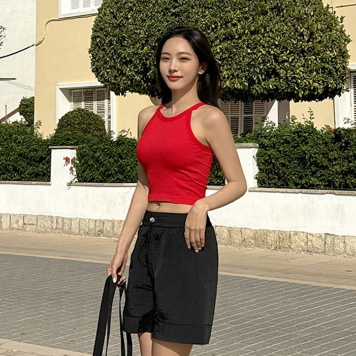 크롭 홀터넥 브라탑나시