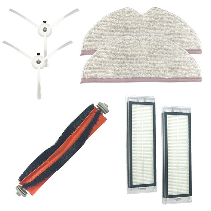 호환 샤오미 로보락 S6 MaxV S5 Max 소모품 사이드브러쉬 2p 고급물걸레 2p, 메인브러쉬 1p, 필터 2p 4가지 구성1세트, 1세트, S6MaxVS5Max 4가지구성