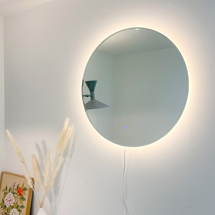 아워프레임 원형 벽거울 LED 간접조명 화장대 욕실 거울 아워프레임 원형 벽거울 LED 간접조명 화장대 욕실 거울