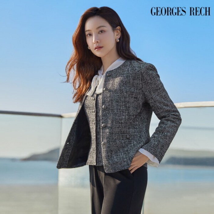 조르쥬 레쉬 런칭가 69,900원 ○25SS 트위드 자켓베스트 세트