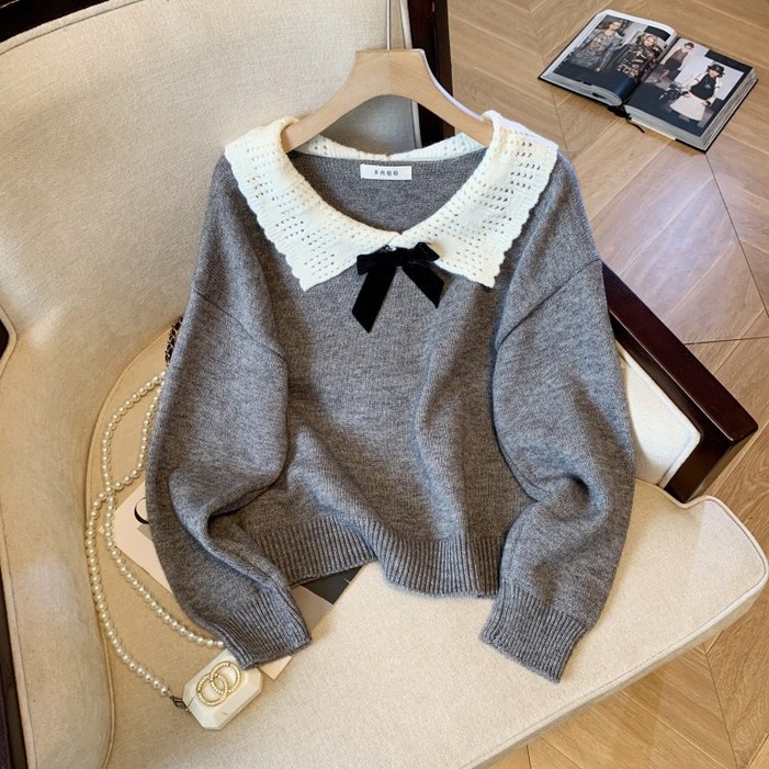 스타일닥터 여자 리본넥타이 니트 스웨터 러블리 감성 데일리룩