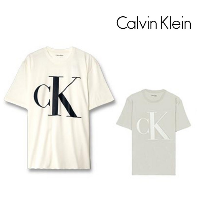 캘빈클라인 남여공용 CK로고티 카키아이보리 캘빈클라인 남여공용 CK로고티 카키아이보리