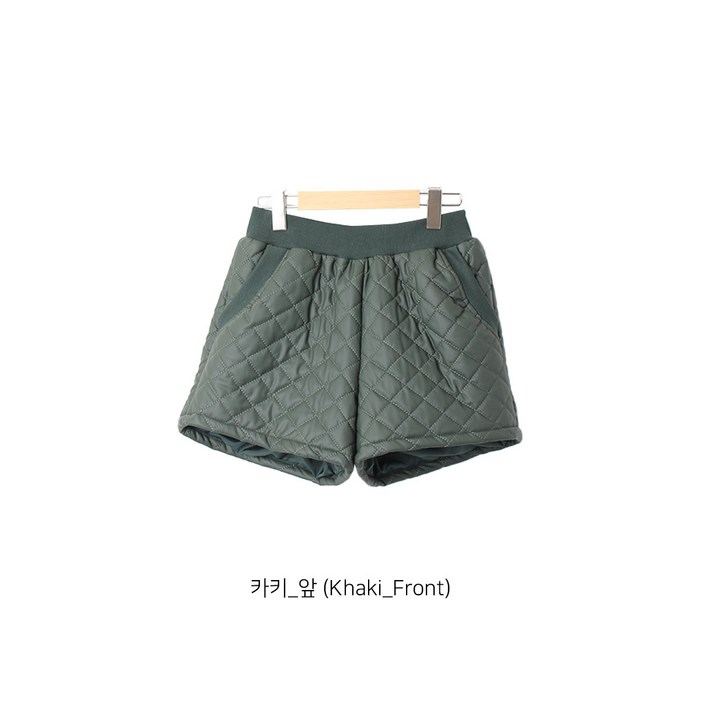 여성 겨울 레더 누빔 퀼팅 반바지