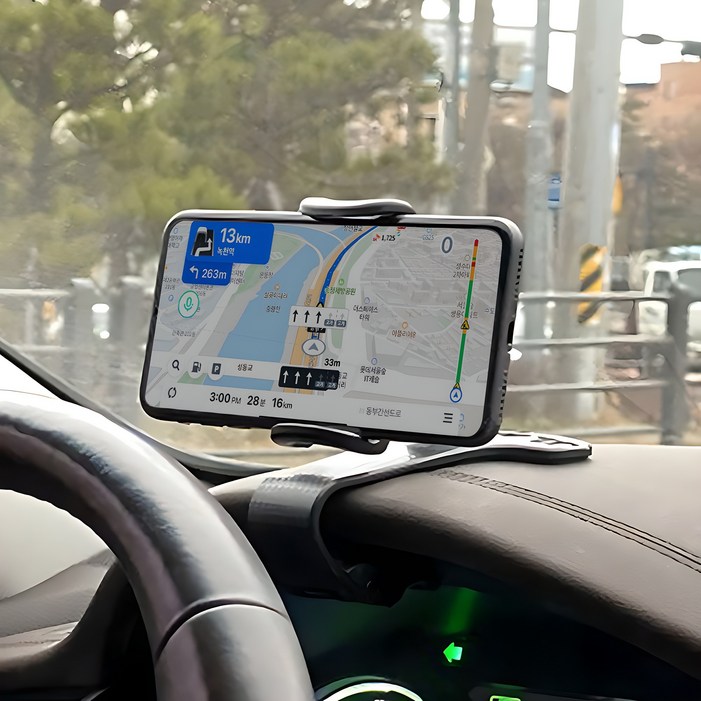 2in1 차량 계기판 스마트폰 거치대 번호판 기능제공, 1개, 블랙
