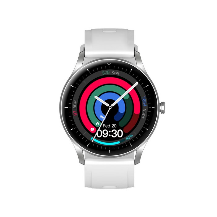 PEJE GPS 운동 데이터 기록 전천후 건강 수면 모니터링 블루투스 통화 스마트워치, 은색, 4.9cm, GPS  블루투스