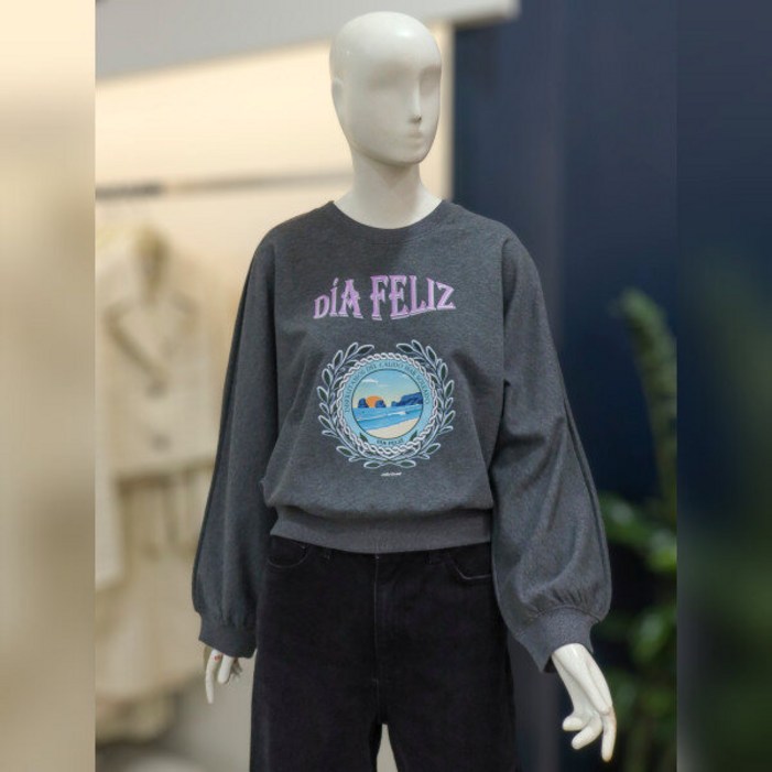 나이스클랍 나이스클랍 루즈핏 프린팅 맨투맨 티셔츠(A234PWT901)DG_DG