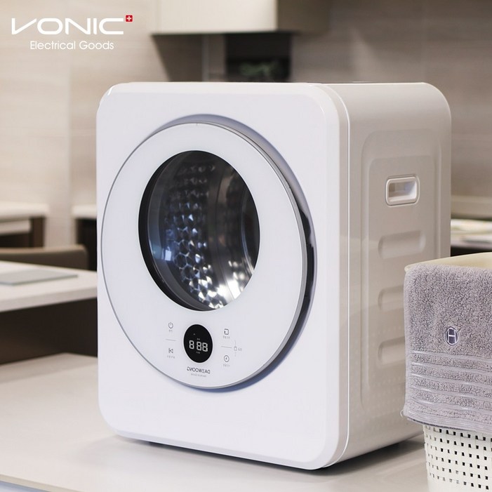 보닉 스퀘어 AI 미니 의류건조기 4KG UVC살균 소형의류건조기 벽걸이 미니건조기 원룸건조기  스텐인리스 드럼 양방향회전 IPX4 생활방수 신발건조기 빨래건조기