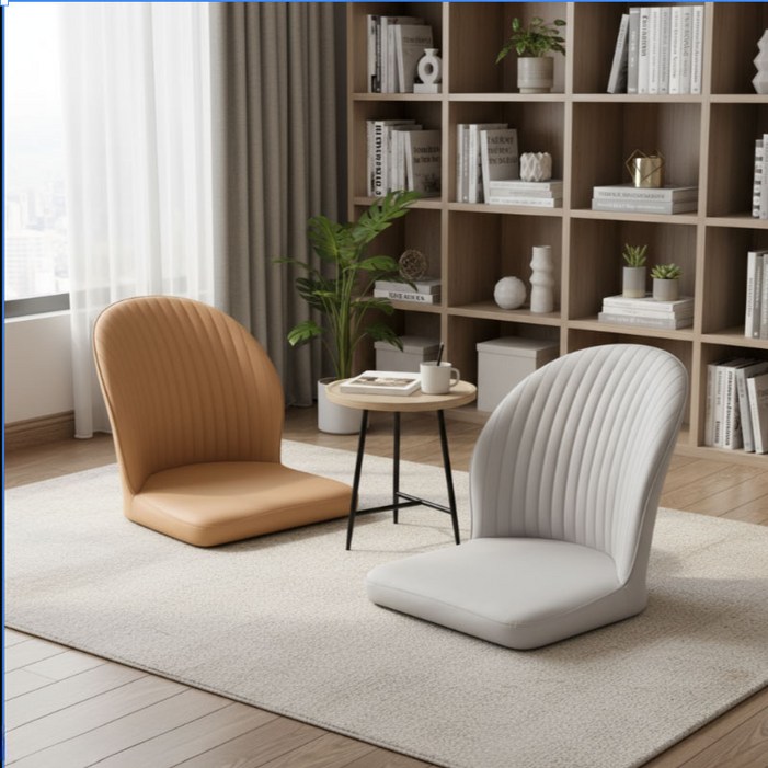 New World 장시간 편안 좌식의자 인체공학 허리 보호 방석형 등받이 의자 201, 1개, 카페그레이