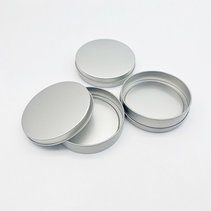 원형 틴케이스 스틸 수납용기 다용도 캔들 양초 공병 110ml, 5개, 실버