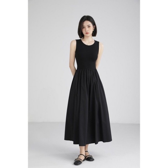 COSYEVNO 여성 민소매 롱 원피스