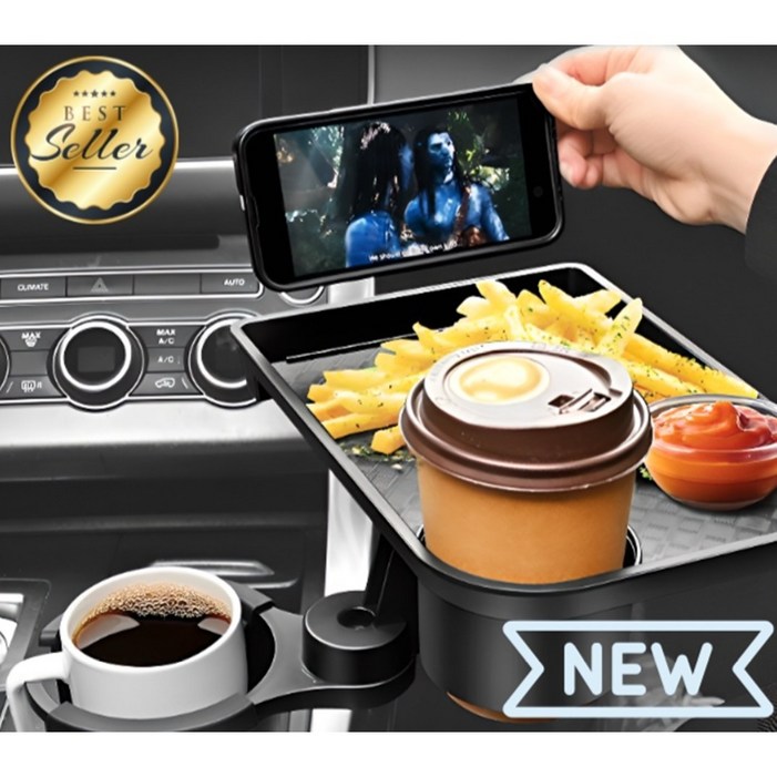 카시큘 차량용 컵홀더 트레이 수납 자동차 테이블