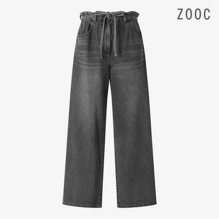 ZOOC 벨티드 와이드 밴딩 데님 팬츠 GR V253PSA913