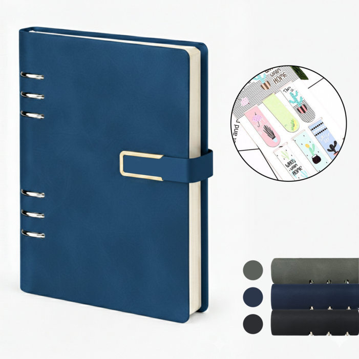 VEXLORA A5 6공 두꺼운 가죽 다이어리 비즈니스 업무용 루스 노트 휴대용 교체 내지 가능