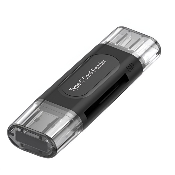 홈앤스테이 USB3.0 C타입 초고속 SD카드리더기, 블랙